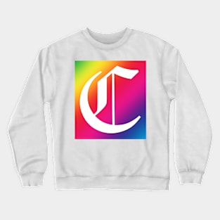 Rainbow White Letter C Crewneck Sweatshirt